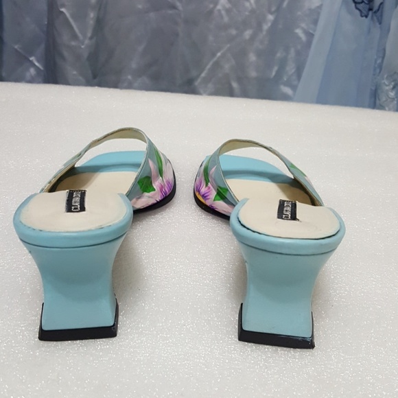 🎈CLAUDIA CIUTI🎈flowers print heels size 8.5M - Picture 4 of 8